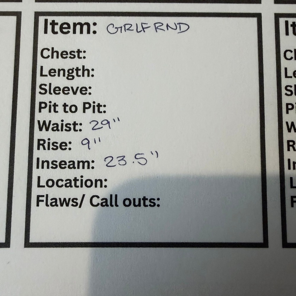 GRLFRND Tatum Jeans 27 Midnight Rambler Raw Hem Frayed Faded Black Straight Leg - Picture 8 of 8